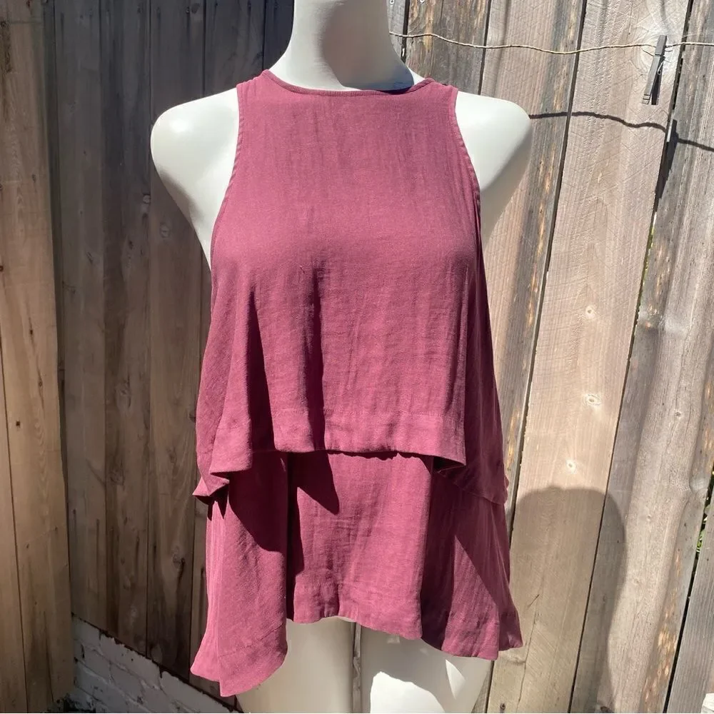 Free People Layers In Love Tunic in maroon size S